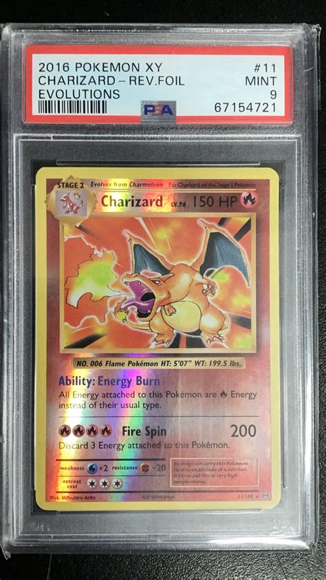 2016 Pokemon Xy Evolutions 11 Charizard Reverse Foil PSA 9 GameStop