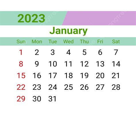 Calendrier Janvier 2023 Png Date Mois 2023 Fichier Png Et Psd Pour