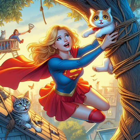 Supergirl Rescuing A Kitten 4 By Elodtrebor On Deviantart