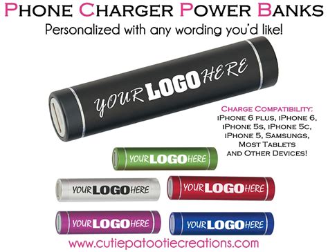 Custom Portable Phone Charger Power Bank Personalized with Any Wording You'd Like - MINIMUM 100