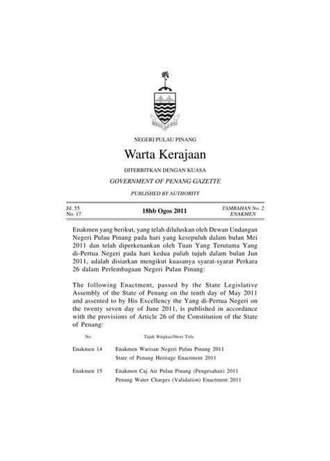 Pdf Warta Kerajaan Gtwhi My Warisan Pdf Pemeliharaan Dan