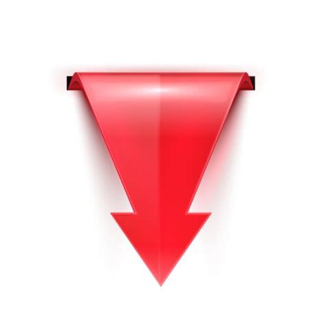 Red Realistic Glossy 3d Curve Arrows Royalty Free Vector