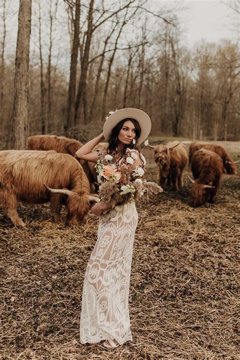 Highland Cows Texas Boho Inspired Elopement Maria Denomme Ontario