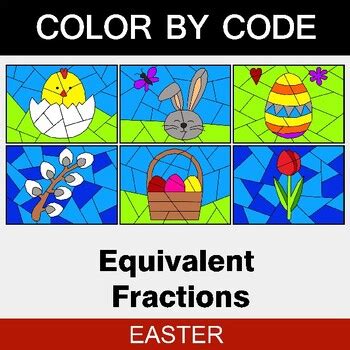 Equivalent Fractions Find The Missing Numbers Easter Coloring Worksheets