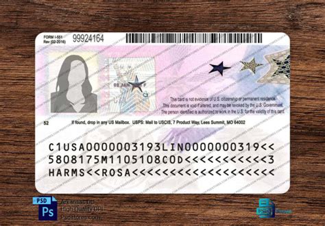 Usa Employment Authorization Card Template Psd Stores