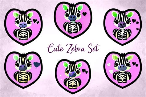 Cute Zebra Set Graphic by Graphic Wonderland · Creative Fabrica