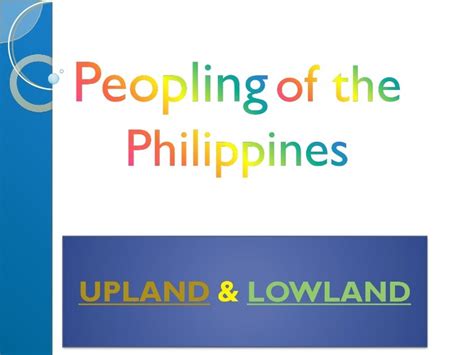 Upland And Lowland