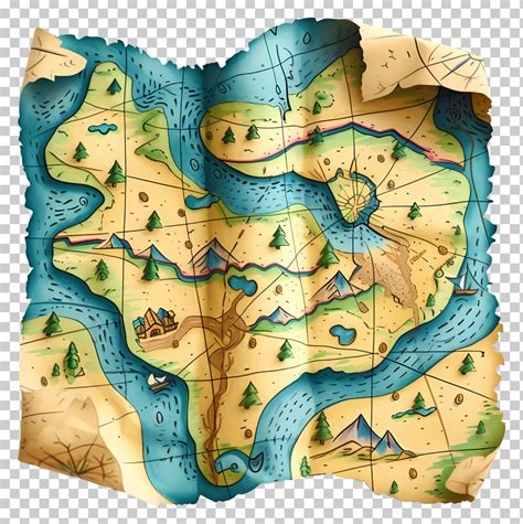 Treasure Map Fantasy Treasure Map Illustration Png Clipart