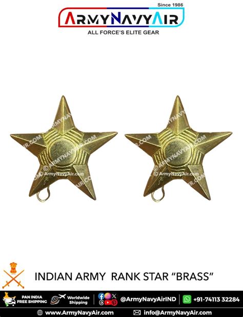 Indian Army Rank Star Glit Brass