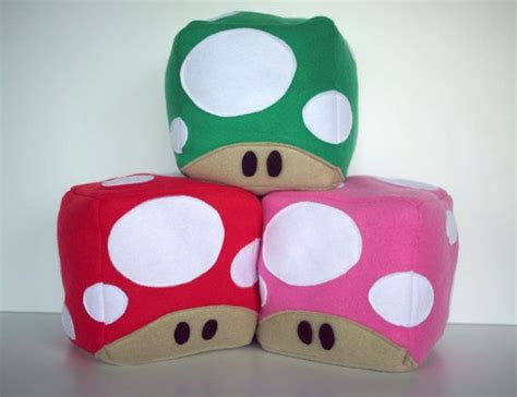 Plush Mario Mushroom - Red, Green, or Pink