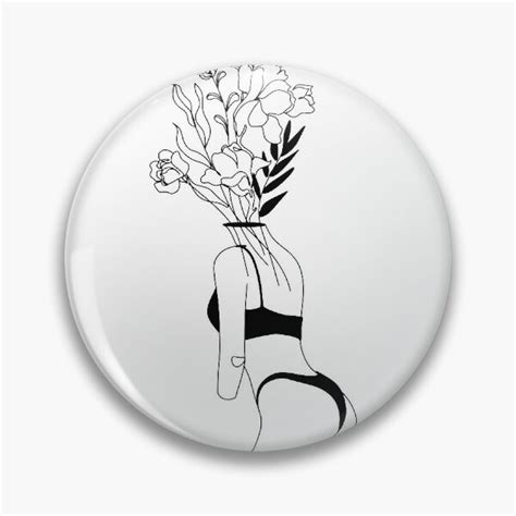 Line Art Print Female Nudity Woman With Flower Woman Line Art Minimalist Art Poster Nude