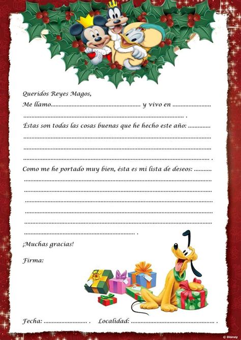 Reyes magos Disney Carta a los reyes Carta a papá noel Cartas de