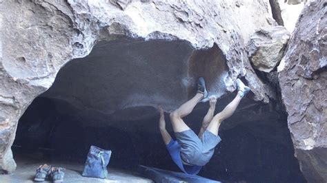 Hueco Tanks Bouldering Stegosaur V7 YouTube