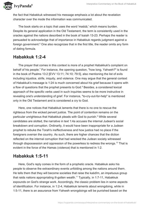 Interpretive Commentary On The Book Of Habakkuk Words Research