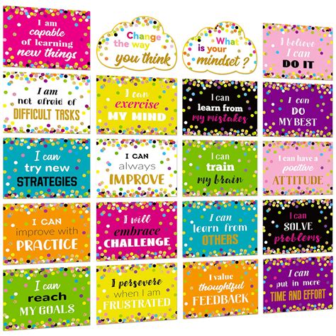 Buy Growth Mindset S Bulletin Board Decorations 20 Pcs Positive