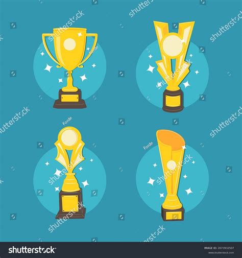 Gold Trophy Icon Prize Gold Trophy Stock Vector Royalty Free
