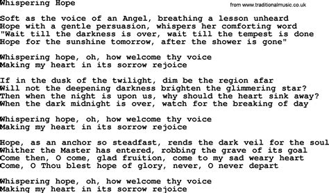 Willie Nelson song: Whispering Hope, lyrics