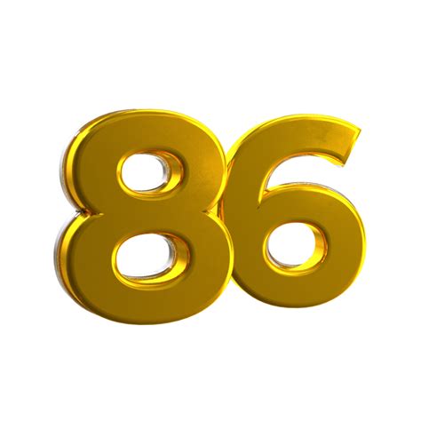 Mental Yellow 86 3D Number 11154525 PNG