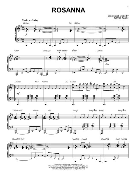 Rosanna Jazz Version By Toto Sheet Music For Piano Solo At Sheet