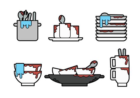 Dirty Dishes Vector 109211 Vector Art At Vecteezy
