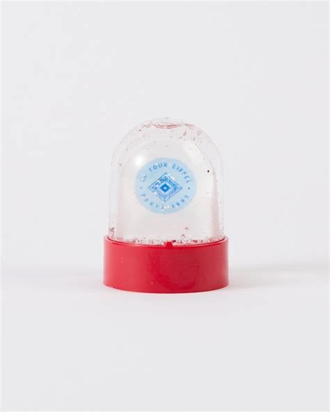 Red Mini Snow Globe With Eiffel Tower And Rainbow