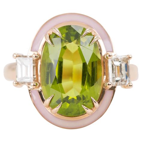 Customizable Art Deco Style Ct Peridot K Gold Cocktail Ring For