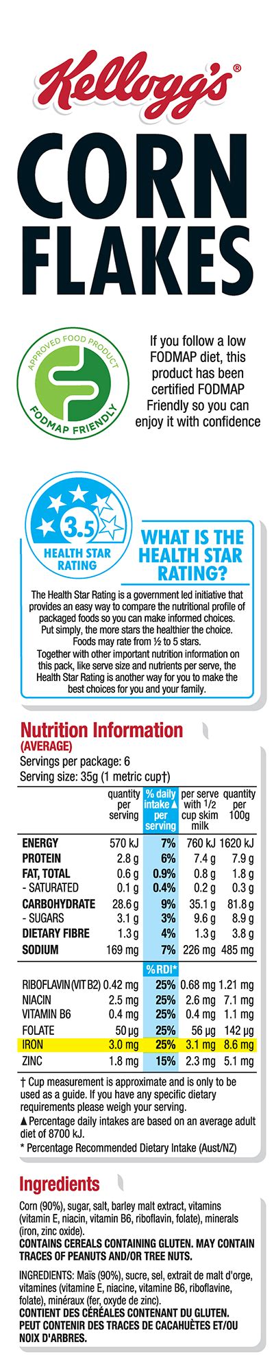 Corn Flakes Nutrition Facts Label | Besto Blog