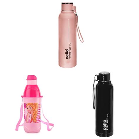 Cello Puro Steel X Benz Steel And Outer Plastic Water Bottle 900ml