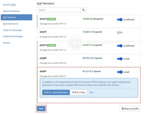 Upgrading PHP In CPanel Servers KnownHost