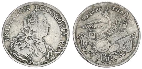 Brandenburg Preußen Preußen 1 4 Taler 1751 B Friedrich II der Große VF