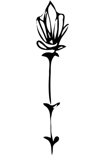 Flor Abstracta De Dibujo Vectorial Vector Premium
