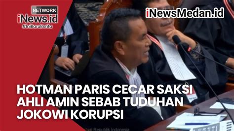 Hotman Paris Cecar Saksi Ahli Amin Sebab Tuduhan Jokowi Korupsi