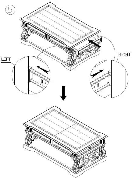 Ashley T Rustic Brown Lift Top Cocktail Table Instruction Manual