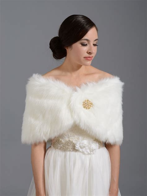 Faux Fur Wrap Bridal Stole Shawl With Plus Size