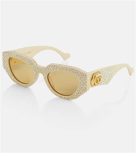 Gucci Embellished Oval Sunglasses Gucci