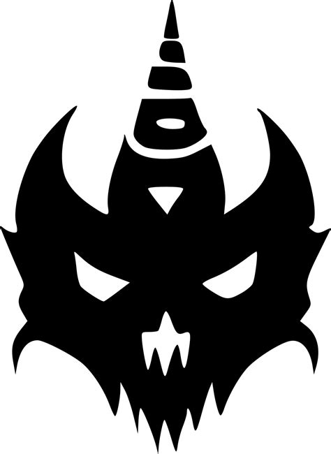 Black And White Of Evil Monster Icon 21218020 Vector Art At Vecteezy