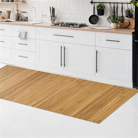 CosìCasa Tapis Cuisine Devant Evier Lavable en Bambou 50X140Cm