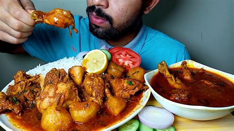 Eating Bengali Murgir Jhol With Rice Hungrypiran Youtube