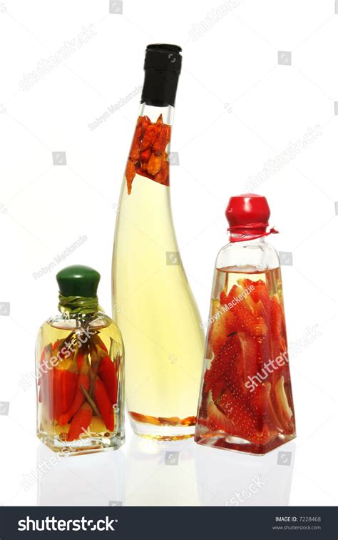 Fancy Bottles Of Infused Oils Infusions Include Chilli Peppers Garlic