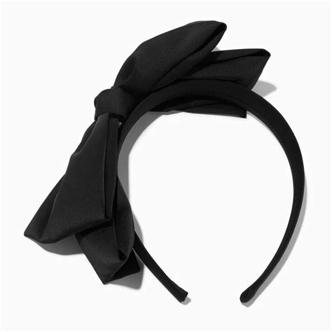 Black Silky Knotted Bow Headband Claires Us