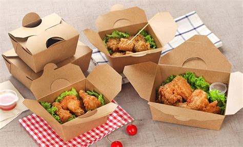 4 Size Kraft Paper Take Out Boxes Food Containers Wholesale Store