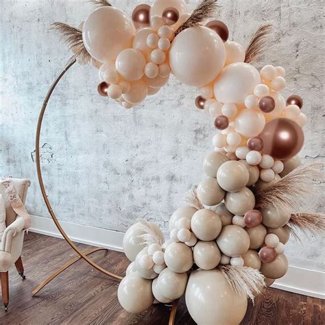 Nude Balloon Arch Garland Kit Beige Cream Apricot Doubled Stuffed