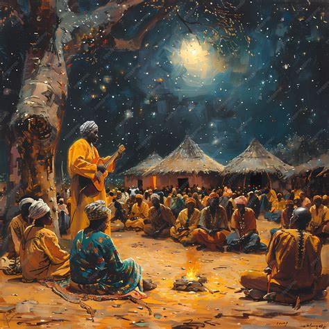 Premium Photo | Illustration of an African Griot Storytelling Under a Tree