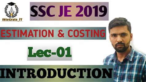 SSC JE 2019 RAJ JEn Estimation Costing Lec 01 Introduction By