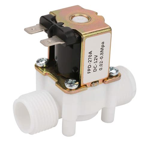 Solenoid Water Valve 12V G1 2 NC Plastic Electrical Inlet Solenoid