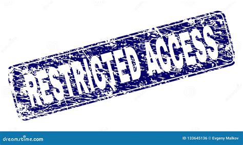 Scratched Restricted Access Framed Rounded Rectangle Stamp Stock Vector