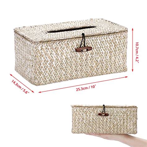 Snapklik Sumnacon Rectangle Natural Seagrass Tissue Box Cover