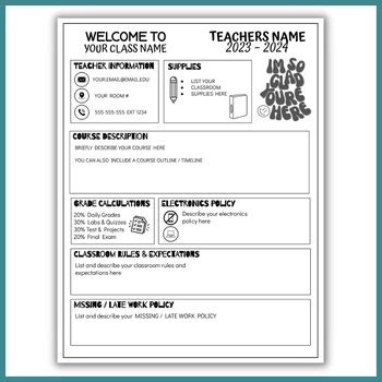 Google Slides Fully Editable Printable Syllabus Template Any Grade