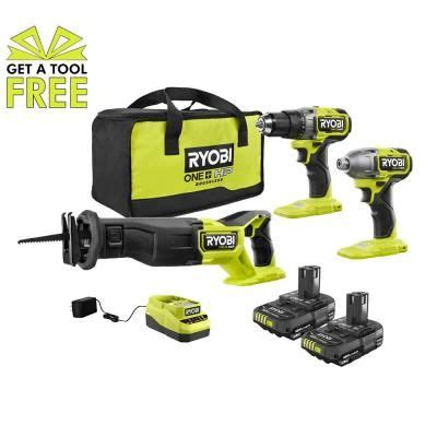 RYOBI ONE HP 18V Brushless Cordless 3 Tool Combo Kit With 2 1 5 Ah