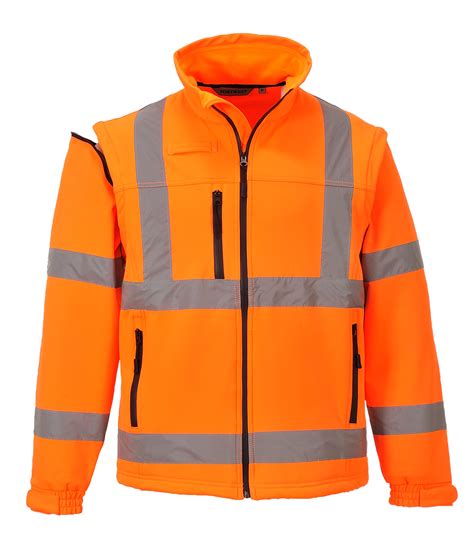 S428 Orange Hi Vis Softshell Jacket 3L Butterfly Apparel LTD